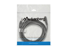 foto de CABLE ESTEREO LANBERG JACK 3.5 MM MACHO/JACK 3.5MM HEMBRA 3M NEGRO