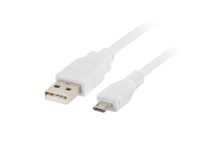foto de Lanberg CA-USBM-10CC-0010-W cable USB USB 2.0 1 m Micro-USB A USB A 0,48 Gbit/s Blanco