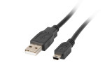 foto de CABLE USB LANBERG 2.0 MACHO/MINI USB MACHO FERRITA 1.8M NEGRO