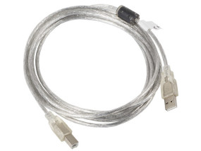 foto de CABLE IMPRESORA LANBERG USB MACHO/USB MACHO FERRITA 3M TRANSPARENTE