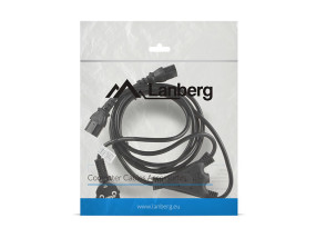 foto de CABLE DE ALIMENTACION LANBERG SCHUKO CEE 7/7 A 2X IEC320 C13 2M