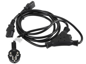 foto de CABLE DE ALIMENTACION LANBERG SCHUKO CEE 7/7 A 2X IEC320 C13 2M