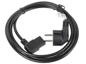 foto de CABLE DE ALIMENTACION LANBERG SCHUKO CEE 7/7 A IEC320 C13 ACODADO 1.8M