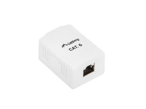 foto de ROSETA DE SUPERFICIE LANBERG CAT.6 FTP 1X TOMA RJ45 BLANCO
