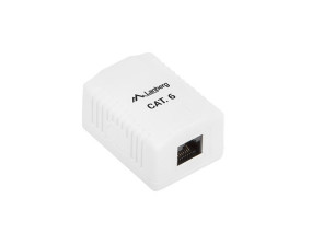 foto de ROSETA DE SUPERFICIE LANBERG CAT.6 UTP 1X TOMA RJ45 BLANCO