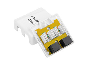foto de ROSETA DE SUPERFICIE LANBERG CAT.6 UTP 2X TOMA RJ45 BLANCO