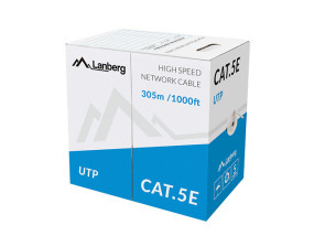 foto de BOBINA CABLE RED LANBERG UTP RJ45 100 MB/S TRENZADO CCA AWG24 305M GRIS