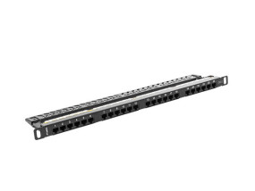foto de PATCH PANEL LANBERG CAT.6 UTP 24 PUERTOS 0.5U RACK 19 NEGRO