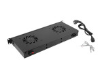 foto de PANEL VENTILACION LANBERG LCD 2 VENTILADORES TERMOSTATO 230V 1U RACK 19 NEGRO