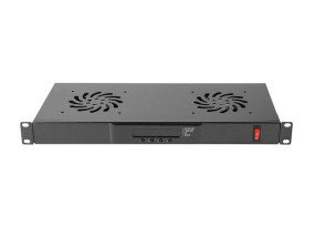 foto de PANEL VENTILACION LANBERG LCD 2 VENTILADORES TERMOSTATO 230V 1U RACK 19 NEGRO