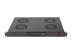 foto de PANEL VENTILACION LANBERG LCD 4 VENTILADORES TERMOSTATO 230V 1U RACK 19 NEGRO