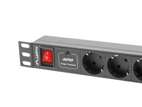 foto de REGLETA LANBERG 1U 16A RACK 19 7X SOCKET NEGRO 2M