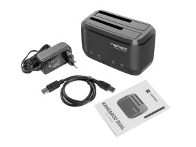 foto de DOCKING STATION NATEC KANGAROO DUAL USB 3.0 SATA NEGRA