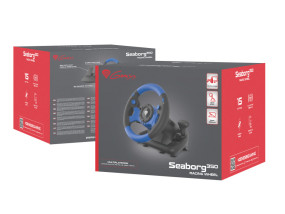 foto de VOLANTE Y PEDALES GENESIS SEABORG 350 USB VIBRACION MULTIPLATAFORMA