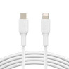 foto de CABLE LIGHTNING BELKIN BOOSTCHARGE MACHO A TIPO C MACHO 1M (CERT. M FI) BLANCO
