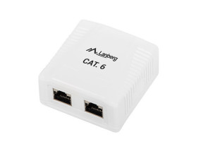 foto de ROSETA LANBERG DE SUPERFICIE CAT.6 FTP 2X TOMA RJ45 BLANCO