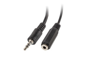 foto de ADAPTADOR LANBERG JACK STEREO MACHO A JACK STEREO HEMBRA X2 10 CM NEGRO