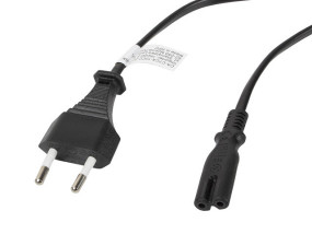 foto de CABLE LANBERG DE ALIMENTACION OCHO CEE 7/16 A IEC320 C7 EURO (RADIO) NEGRO 1.8 M