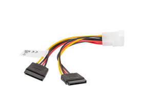 foto de CABLE LANBERG ALIMENTACION MOLEX MACHO A 2X SATA HEMBRA 15 CM