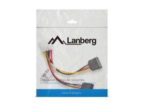 foto de CABLE LANBERG ALIMENTACION MOLEX MACHO A 2X SATA HEMBRA 15 CM