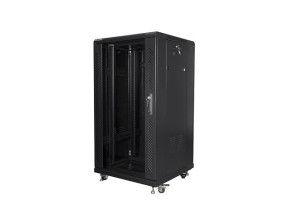 foto de ARMARIO RACK LANBERG 22U 600X600 FLAT PACK PUERTA CRISTAL NEGRO
