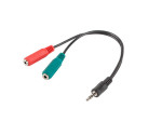 foto de ADAPTADOR LANBERG MINIJACK 3.5MM M 4PIN 2X MINIJACK 3.5MM H 3PIN