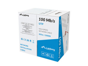 foto de BOBINA CABLE RED LANBERG UTP RJ45 100 MB/S SOLIDO CCA AWG24 305M  ROJO