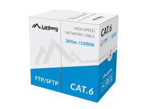 foto de BOBINA CAT.6 LANBERG FTP 305M SOLID CU CPR + FLUKE PASSED GRIS