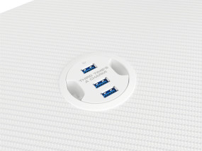 foto de MESA GAMING GENESIS HOLM 320 RGB BLANCA CARBONO