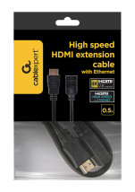 foto de CABLE HDMI GEMBIRD EXTENSION MACHO HEMBRA V2.0 ALTA VELOCIDAD CON ETHERNET 0,5M