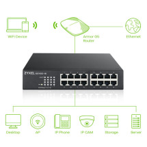 foto de SWITCH ZYXEL GS1100-16 V3 16-PORT GIG NO GESTIONADO
