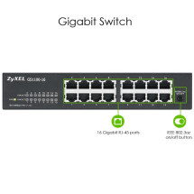 foto de SWITCH ZYXEL GS1100-16 V3 16-PORT GIG NO GESTIONADO