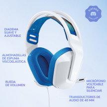 foto de AURICULARES LOGITECH G335 BLANCO MICROFONO INALAMBRICO USB-A
