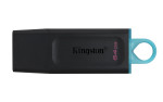 foto de USB 3.2 KINGSTON 64 GB DATATRAVELER EXODIA NEGRO / TURQUESA
