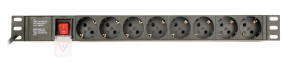 foto de REGLETA RACK GEMBIRD 1U 16A 8 TOMAS NEGRO 3 M CON INTERRUPTOR
