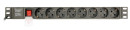 foto de REGLETA RACK GEMBIRD 1U 16A 8 TOMAS NEGRO 3 M CON INTERRUPTOR