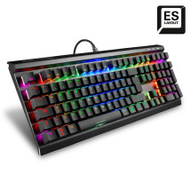 foto de TECLADO GAMING SHARKOON SGK60 RED SWITCH USB RETROILUMINADO MECANICO NEGRO