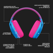 foto de AURICULARES GAMING LOGITECH G435 NEGRO MICROFONO BT