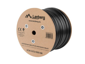 foto de BOBINA CABLE RED LANBERG EXTERIOR UTP RJ45 CAT.6 SOLIDO CU AWG24 305M NEGRO FLU