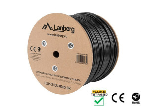 foto de BOBINA CABLE RED LANBERG EXTERIOR UTP RJ45 CAT.6 SOLIDO CU AWG24 305M NEGRO FLU