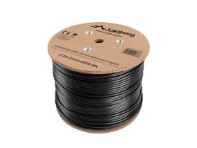 foto de BOBINA CAT.6 LANBERG OUTDOOR FTP RJ45 SOLIDO COBRE FLUKE TESTED AWG24 305M NEGRO