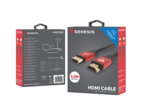 foto de CABLE HDMI GENESIS ALTA VELOCIDAD PS4/PS3 4K V2.0 3M NEGRO