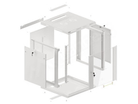 foto de ARMARIO LANBERG MURAL RACK 10 12U 600X600 FLAT PACK GRIS