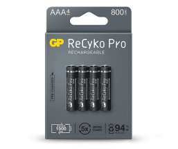 foto de PILA RECARGABLE GP AAA SIN DESCARGA 800mAh (4 UD)