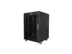 foto de ARMARIO LANBERG RACK 19 15U 600X600 FLAT PACK NEGRO PUERTA CRISTAL CON LCD