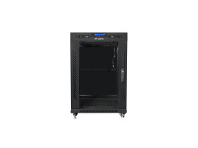 foto de ARMARIO LANBERG RACK 19 15U 600X600 FLAT PACK NEGRO PUERTA CRISTAL CON LCD