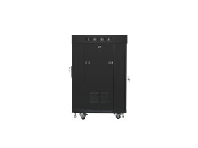 foto de ARMARIO LANBERG RACK 19 15U 600X600 FLAT PACK NEGRO PUERTA CRISTAL CON LCD