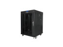 foto de ARMARIO LANBERG RACK 19 15U 600X600 FLAT PACK NEGRO PUERTA CRISTAL CON LCD