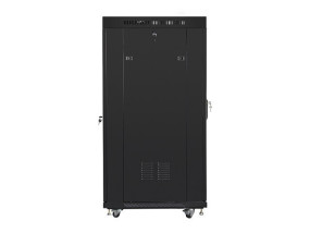 foto de ARMARIO LANBERG RACK 19 27U 600X800 FLAT PACK NEGRO PUERTA CRISTAL CON LCD