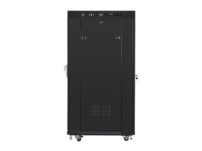foto de ARMARIO LANBERG RACK 19 27U 600X800 FLAT PACK NEGRO PUERTA CRISTAL CON LCD